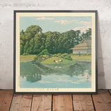 Giardino Korakuen di Okayama di Hasui Kawase, 1935 