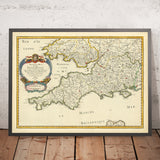 Historisches County von Wessex: West Country, Hampshire & Berkshire von Sanson, 1654 