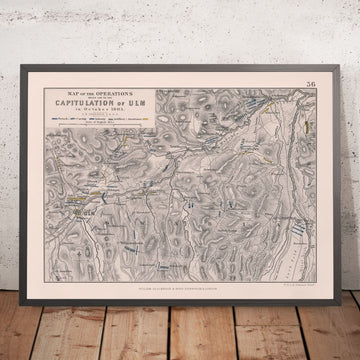 Mappa della battaglia della capitolazione di Ulm nell&