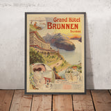 Reiseposter Vierwaldstättersee: Grand Hôtel Brunnen von Georges Meunier, 1905 