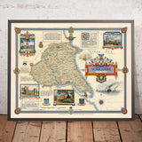 Alter bildlicher Stadtplan von East Riding of Yorkshire von Clegg, 1946: Hull, Beverley 