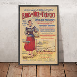 Affiche de voyage Le Tréport : Chemins de Fer du Nord et de l’Ouest par Imp. Charles Verneau 