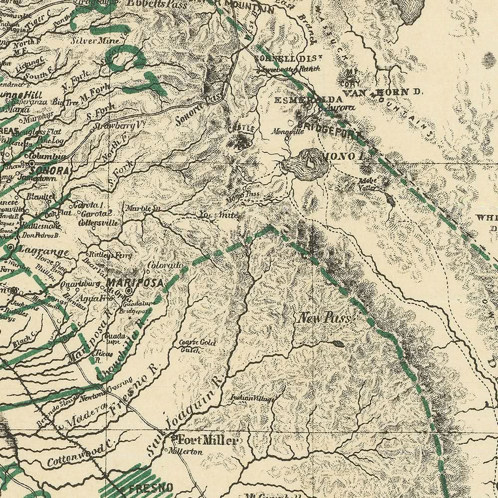 Ancienne carte de la Californie, 1880 : San Francisco, Los Angeles, Sonoma, vignobles, phylloxéra