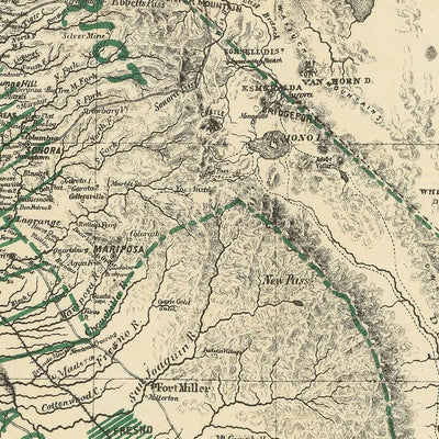 Ancienne carte de la Californie, 1880 : San Francisco, Los Angeles, Sonoma, vignobles, phylloxéra