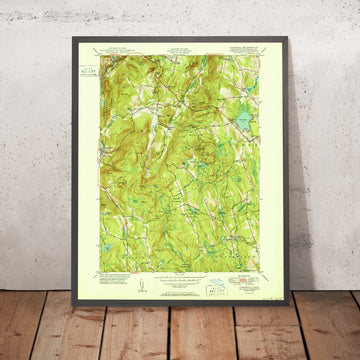Old Map of Cornwall, Connecticut by USGS, 1950 – Lake Waramaug, Mohawk Mountain & Housatonic River