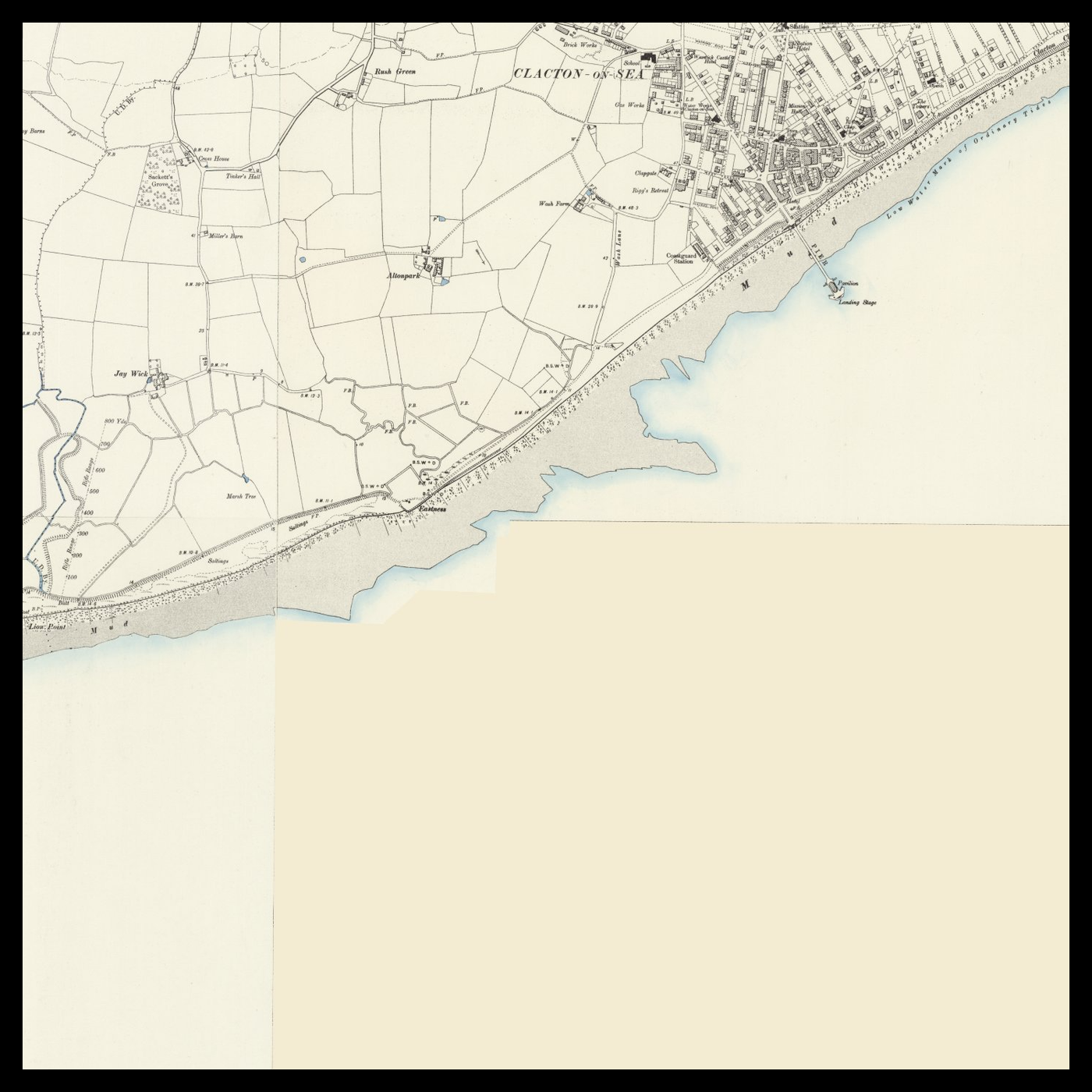 An old Ordnance Survey map of Clacton-on-Sea