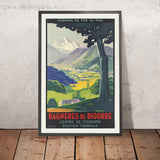 Bagnères-de-Bigorre Travel Poster: Chemins de fer du Midi – Station Thermale by Dabo