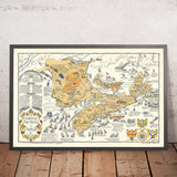 Alte Karte von New Brunswick, Nova Scotia & Prince Edward Island von Furse, 1963: Seeschlachten, Erkundungsrouten 