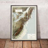 Mapa 3D vintage del Appalachian Trail: Mapa en relieve de The Unique Maps Co. de las Great Smoky Mountains, Shenandoah, White Mountain, etc. 