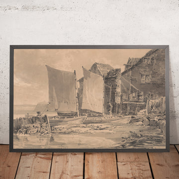 A framed image of Fisherman’s Cottage, Dover by Turner (Alternative Names) 1790