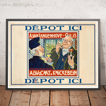 A framed image of Advocaat & Knickebein Vintage Drinks Poster by Georges Gaudy, 1905