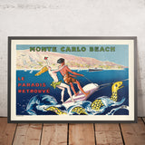 Póster de viaje de Mónaco: Monte Carlo Beach de Georges Goursat (Sem) 