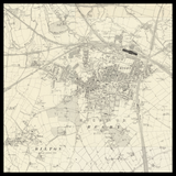 Mapa antiguo personalizado de Rugby 