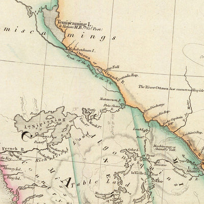 Old Map of Upper Canada (Ontario) & Great Lakes by Arrowsmith, 1844: Toronto, Niagara, Buffalo