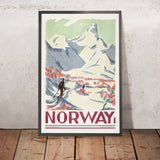 Poster di viaggio della Norvegia di Norsk lithografisk Officin, 1930 