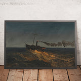 Paddle Steamer at Dusk by Frederic Edwin Church, 1853