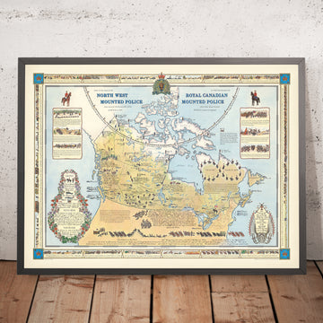Mappa pittorica del Canada e della Polizia Montata Reale di Furse, 1966: Storia della RCMP, Montati, Marcia verso Ovest 