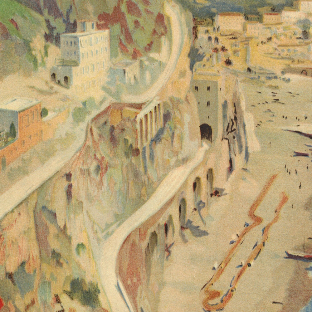 Amalfi Travel Poster: Amalfi – Napoli by Mario Borgoni