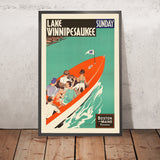 Lake Winnipesaukee Travel Poster: Sunday by Charles W. Holmes