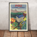 Affiche de voyage Pau : Son climat… ses sports par Georges Reben, 1935 