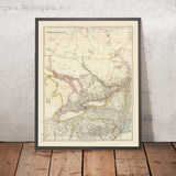 Mapa antiguo del Alto Canadá (Ontario) y de los Grandes Lagos por Arrowsmith, 1844: Toronto, Niagara, Buffalo 