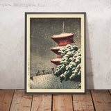 Yasugi Kiyomizu Temple in Izumo by Hasui Kawase 1935