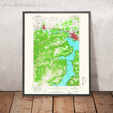 Old Map of Coeur d'Alene, Idaho by USGS, 1957 – Lake Coeur d'Alene, Post Falls & Spokane River