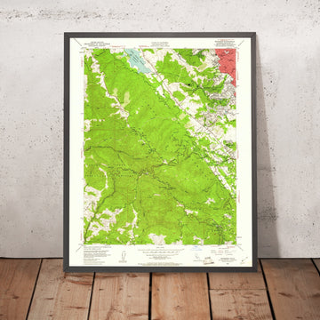 Old Map of Woodside, California by USGS, 1953 – Stanford University, Portola Valley & San Francisco Bay