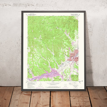 Old Map of Trinidad, Colorado by USGS, 1951 – Purgatoire River, Trinidad Lake & Spanish Peaks