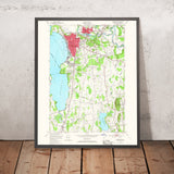 Old Map of Burlington, Vermont by USGS, 1948 – Shelburne, Lake Champlain & Winooski River