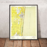 Old Map of Delray Beach, Florida by USGS, 1950 – Atlantic Ocean & Palm Beach County Coast