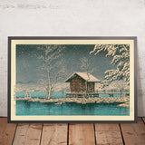 Santuario Kansagu en el Lago Tawaza en la Nieve por Hasui Kawase, 1935 