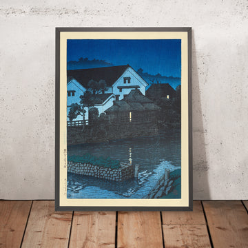 A framed image of Kasuga Kumamoto by Hasui Kawase 1935