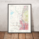 Old Map of Salt Lake City, Utah by USGS, 1963 – Great Salt Lake & Wasatch Mountains