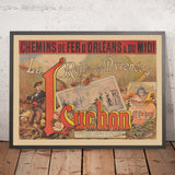 Reiseplakat Luchon: La Reine des Pyrénées von Imp. Camis, 1890 