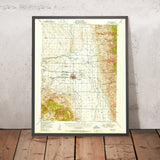 Old Map of Bishop, California by USGS, 1951 – Owens Valley, Sierra Nevada & Mount Tom