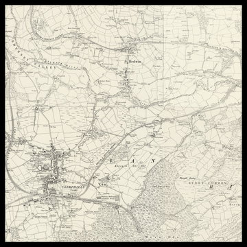 Eine alte Ordnance-Survey-Karte von Caerphilly