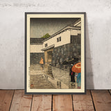 Uchiyamashita in the Rain by Hasui Kawase 1935
