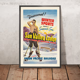 Sun Valley, Idaho Travel Poster: Winter Sports Under a Summer Sun