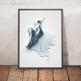 Topografische 3D-Reliefkarte von Kolumbien 
