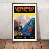 Poster di viaggio delle Montagne Rocciose del Colorado: Terra di meraviglie paesaggistiche – Black Hills e Utah di H.M. Veemstra 