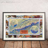 Alte bildhafte Karte des Shenandoah-Nationalparks, Virginia, 1947: Skyline Drive, Old Rag, Hawksbill, Big Meadows, Skyland 