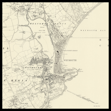 Eine alte Ordnance-Survey-Karte von Weymouth