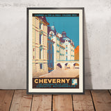 Cartel de viaje de Cheverny: Les Châteaux de la Loire — Circuits Automobiles de René Roussel 