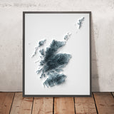Mapa topográfico 3D de relieve de Escocia 