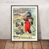 Affiche de voyage Le Touquet : Paris-plage Le Touquet par Louis Tauzin, 1900 