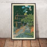 Children Playing at Kumagai Dairaidou Shrine by Hasui Kawase, 1935