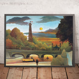 La Seine et la Tour Eiffel au coucher du soleil par Henri Rousseau, 1910 