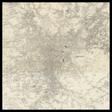 Personalisierte alte Karte von Sheffield 