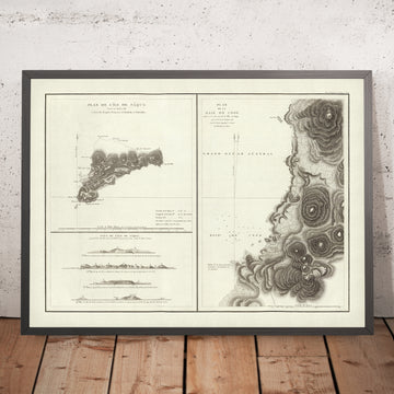 Mappa rara di Pasqua di La Pérouse, 1797: Baia di Cook, Oceano Pacifico 